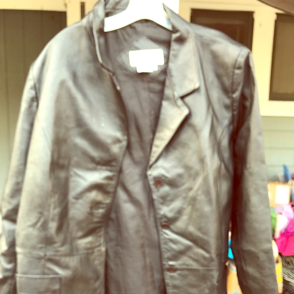 Plus Size 22-24 Leather Coat