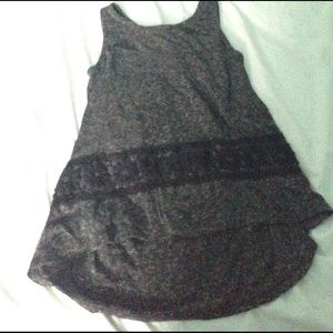 Gray Tank top with lace design