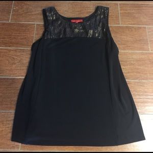 Super cute black top with sequins