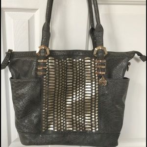 Big Buddha Gray/Gold Large Tote
