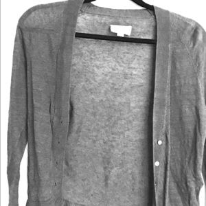 Nili lotan gray cropped cardigan