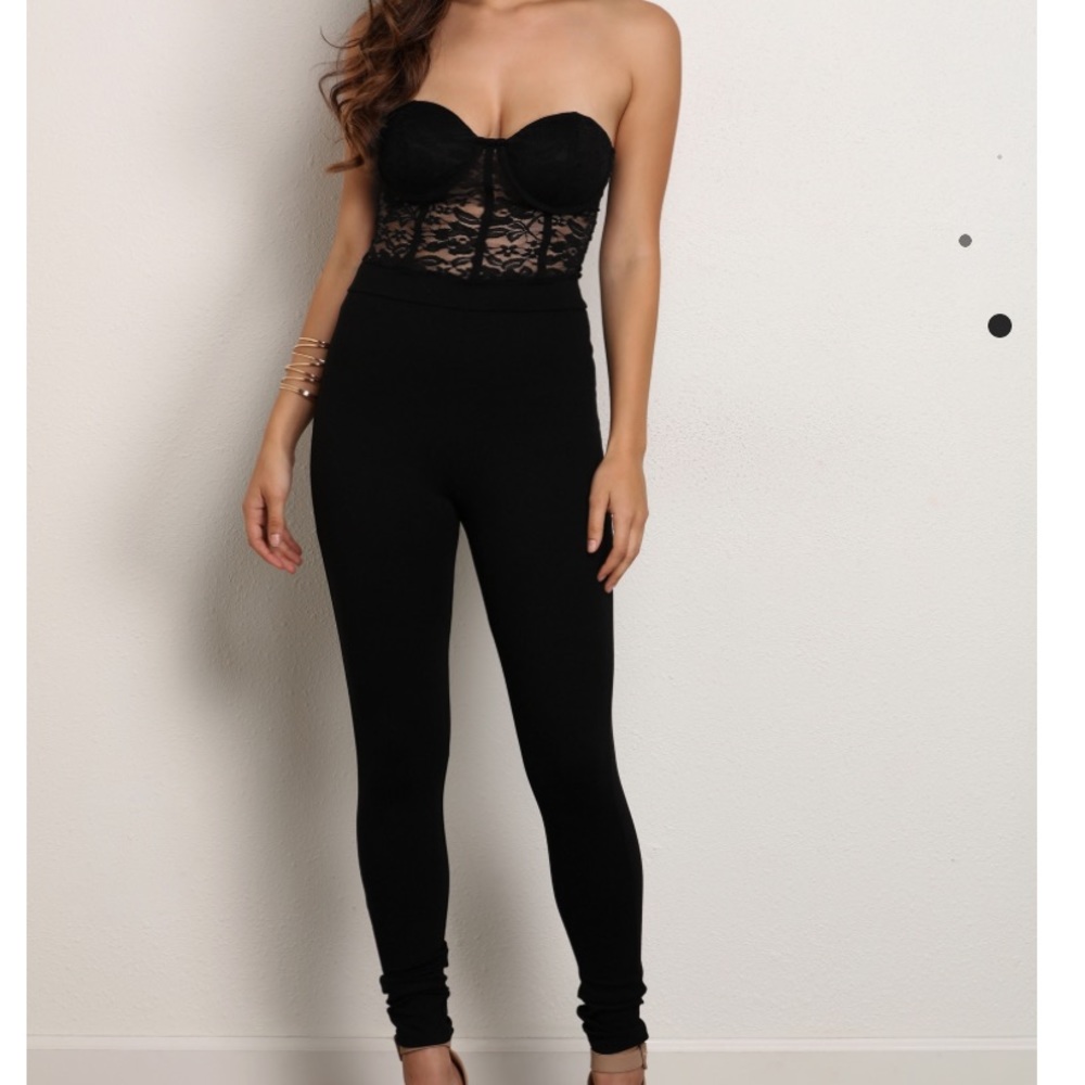 Strapless corset top cat suit 💋💋💋