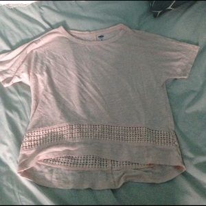 Pink top with lace design