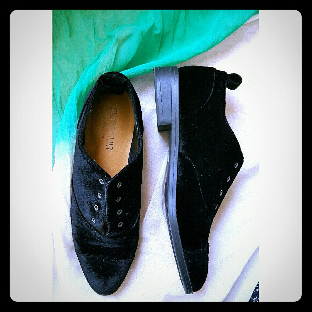 SALE! Black velvet loafers by Shoecult Nasty Gal
