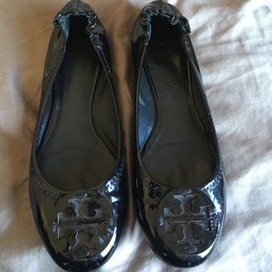 Tory Burch black patent leather Reva Flats