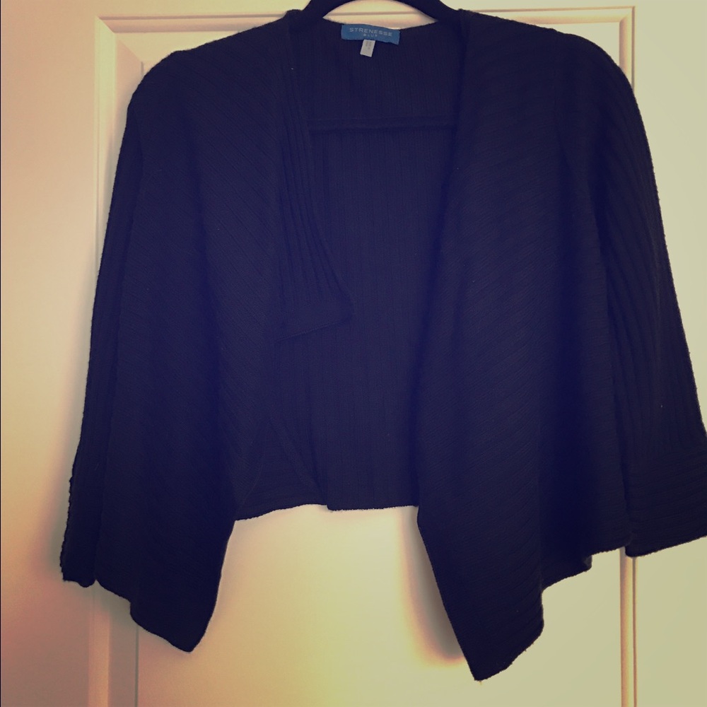 Black knit ribbed cardigan