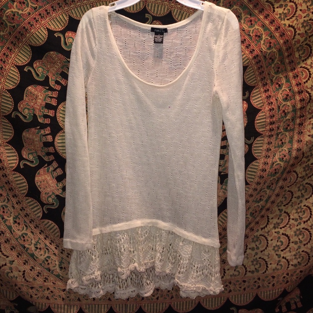 Cream lace top
