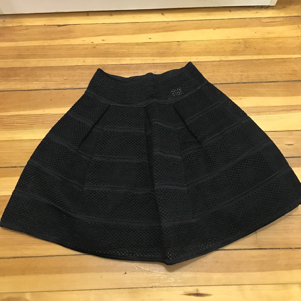 Black Crochet A-Line Skirt