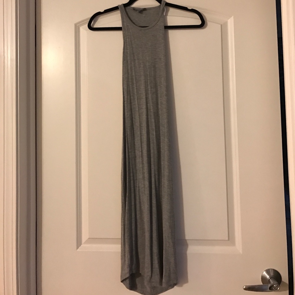 Grey open back dress