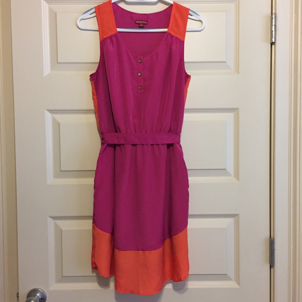 🌷EUC🌷Color-block dress with pockets!