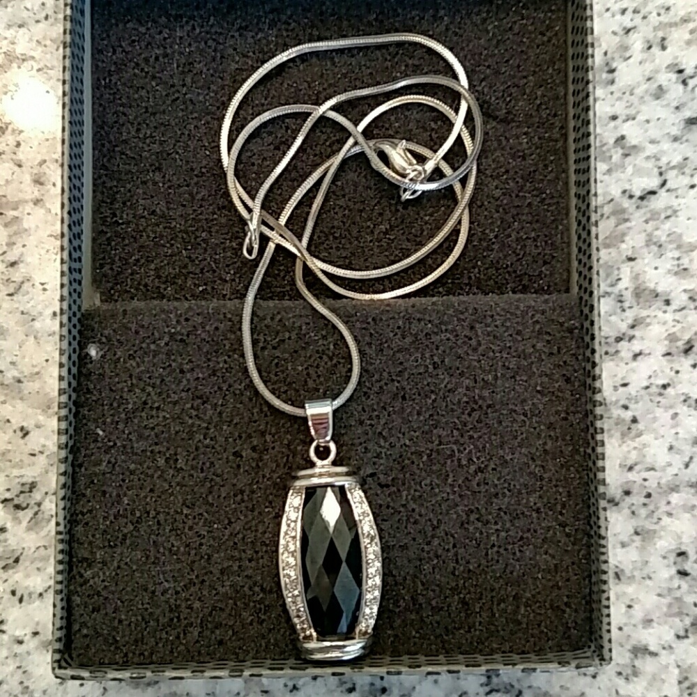Onyx CZ necklace Brand New without tags
