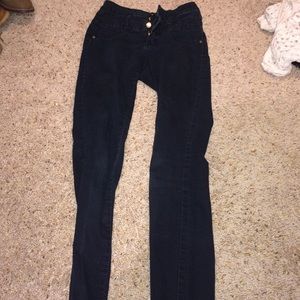 High waisted black jeggings