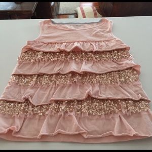Mini Boden Ruffled Sequin Tank, sz 9-10