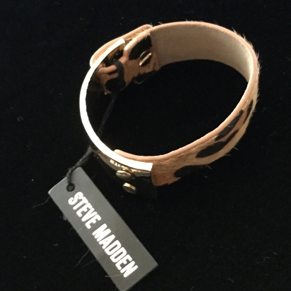 STEVE MADDEN PONYHAIR AND GOLDTONE BRACELET