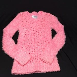 Justice size 10 pink sweater sequin detail