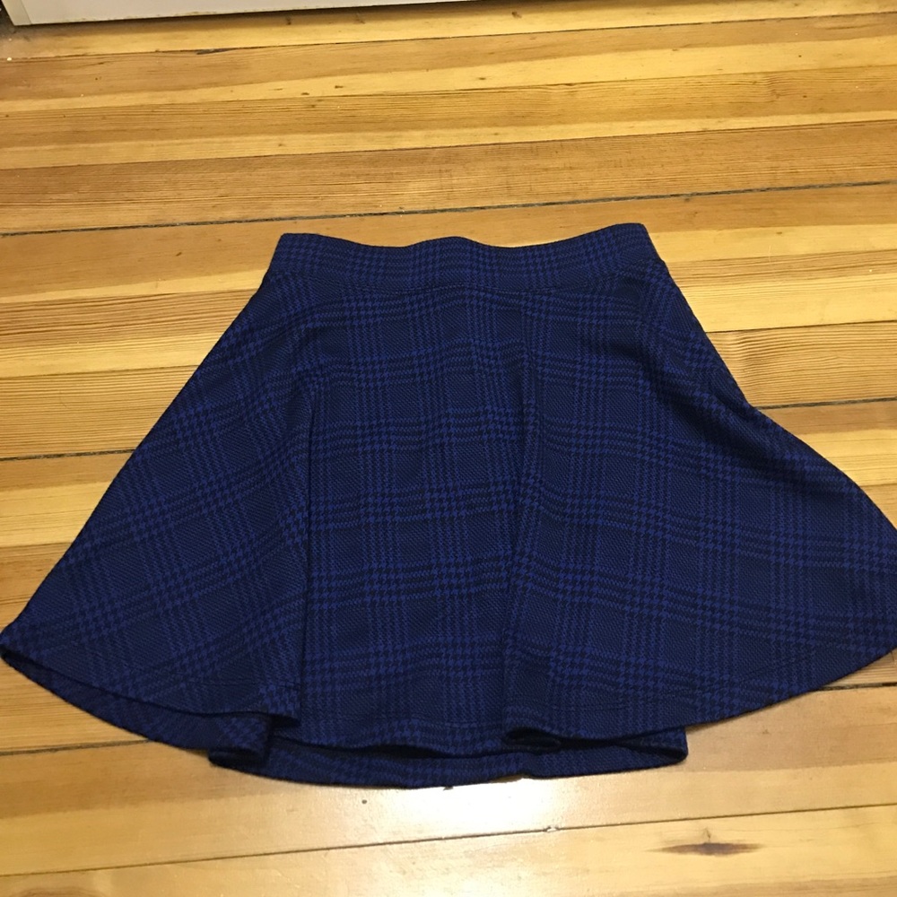 Black and Blue Checkered Skater Skirt