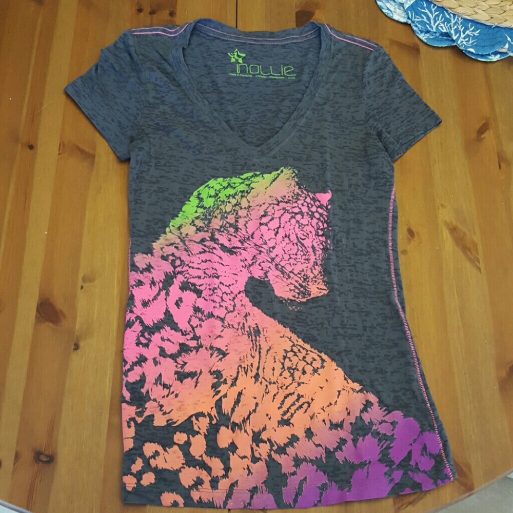 Leopard burnout tee