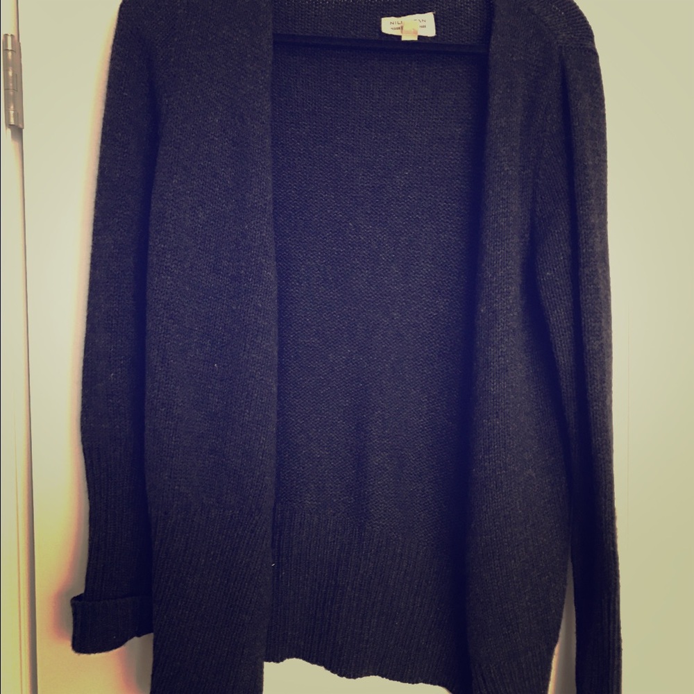 Dark gray knit cardigan