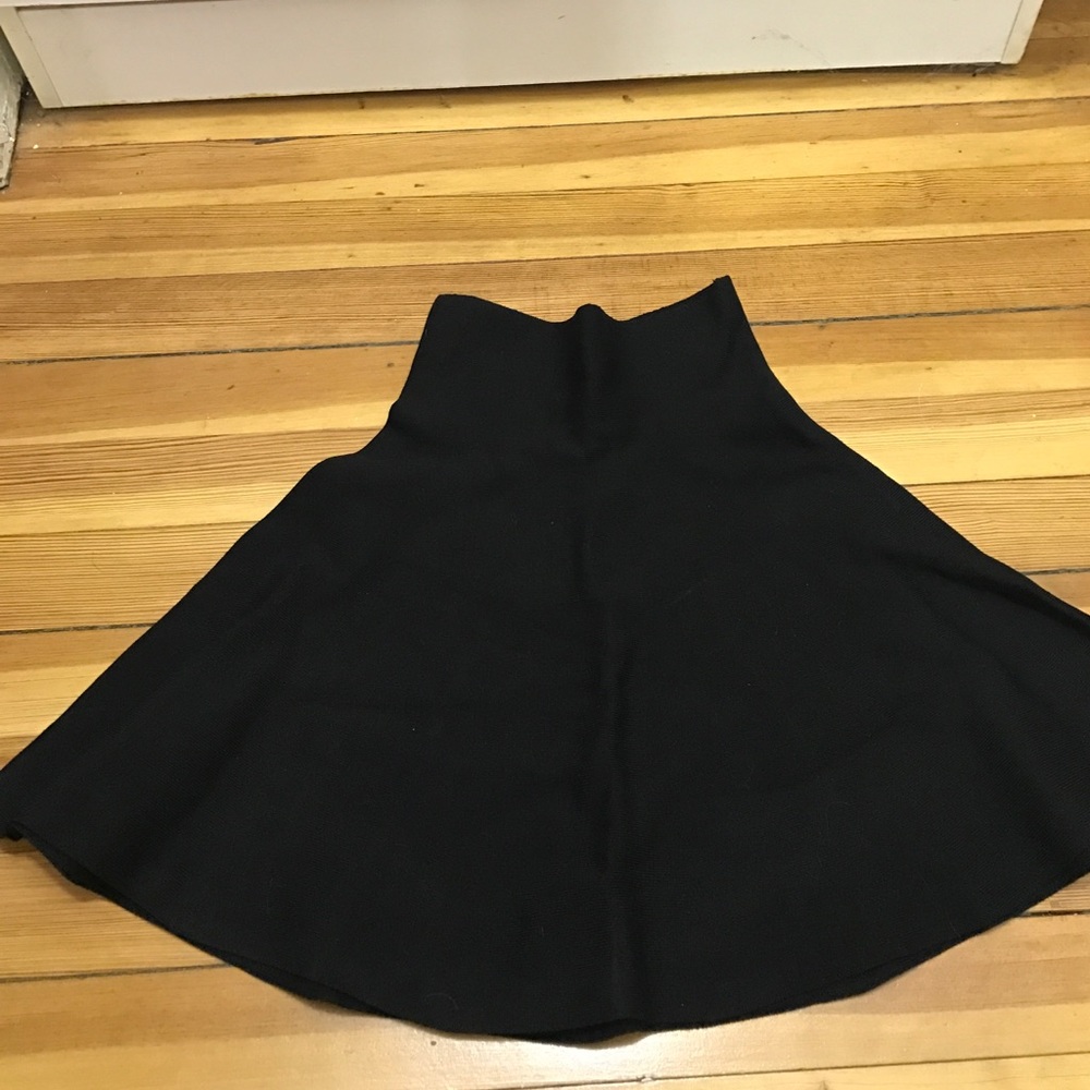 Black Stretch Peplum Skirt