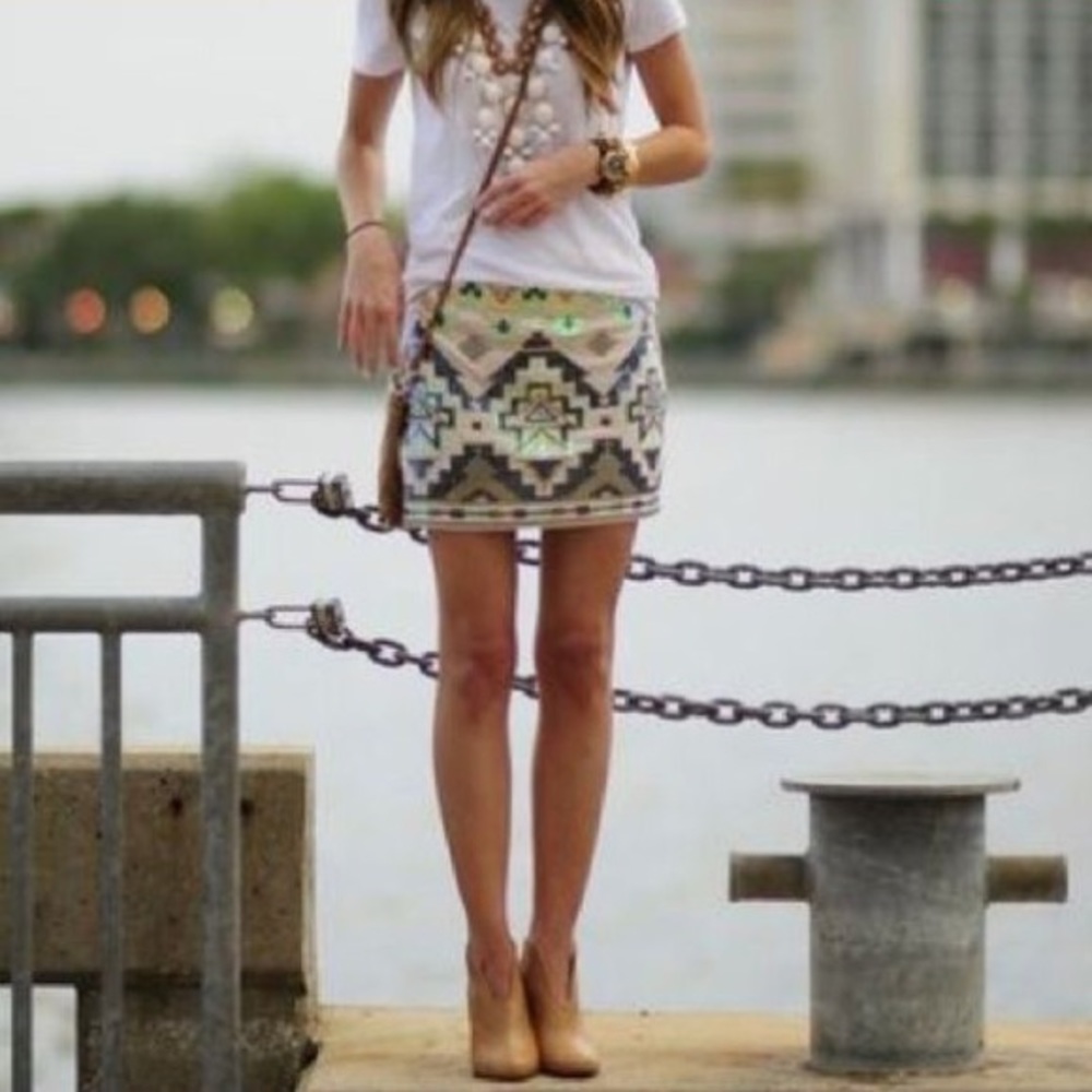 Sequin Aztec skirt