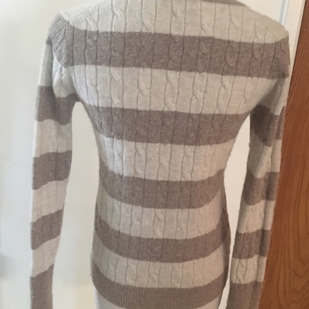 Loft Striped V-Neck Sweater - Picture 2 of 4