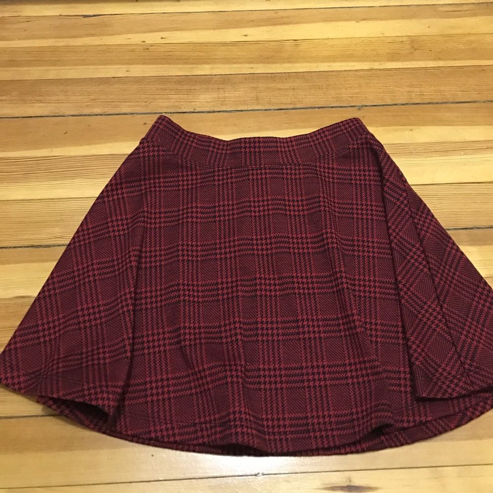 Black and Red Checkered Skirt