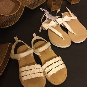 Girls size 12 white sandals