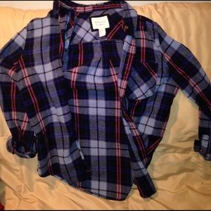maroon and blue flannel