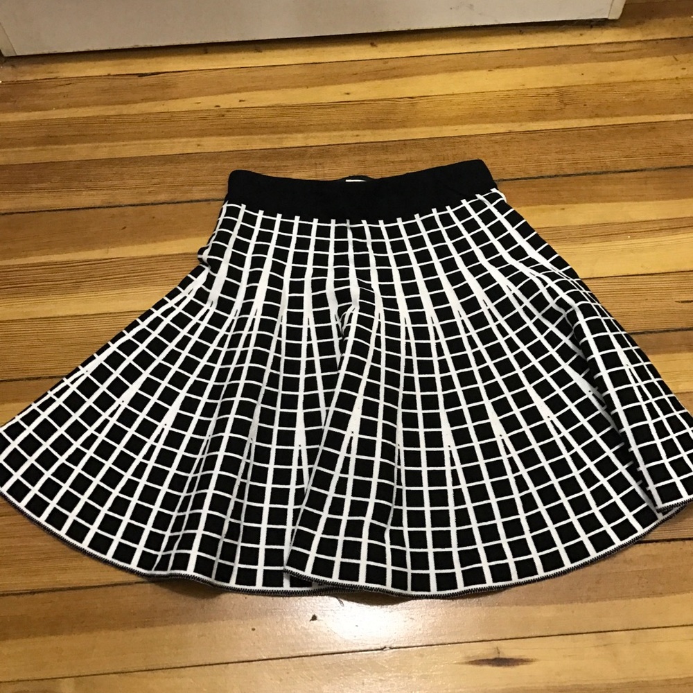 Black and White Patterned Circle Skirt