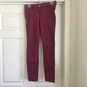 Hollister burgundy skinny pants size 7R