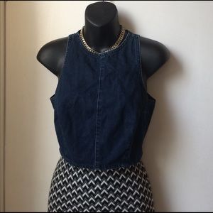 Denim topshop crop top