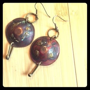 Hand made brass earrings