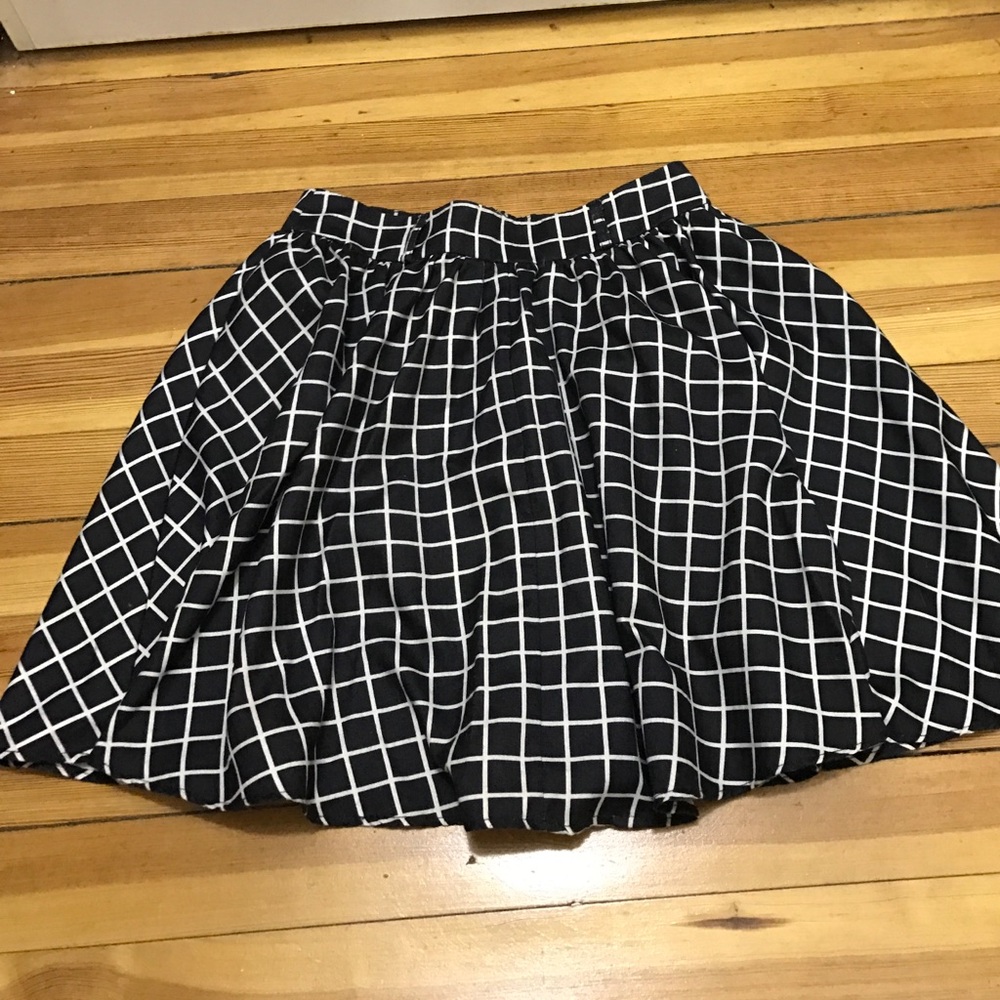 Black and White Checkered Skirt