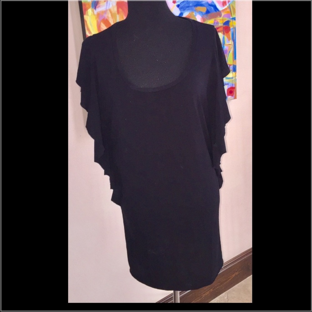 Black tunic with glitter sleeves