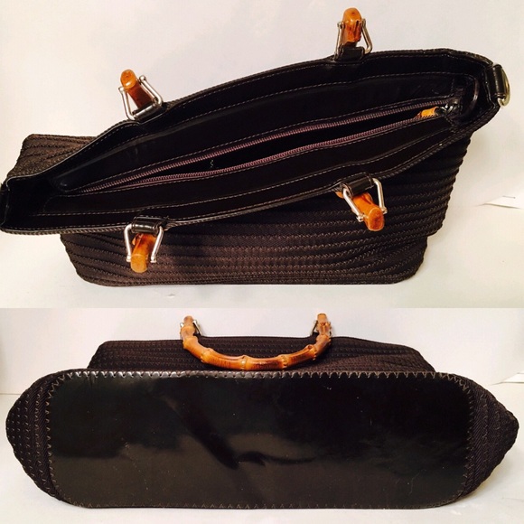 Gucci Brown  Woven Bamboo 2-way Tote - Picture 6 of 8