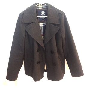 Grey Doublebreasted Peacoat