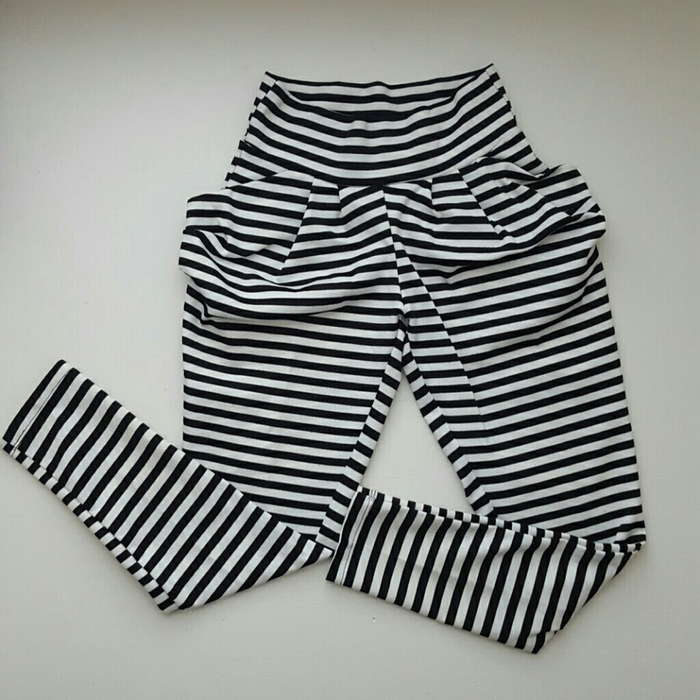 Stretchy Striped  Cropped Jegging