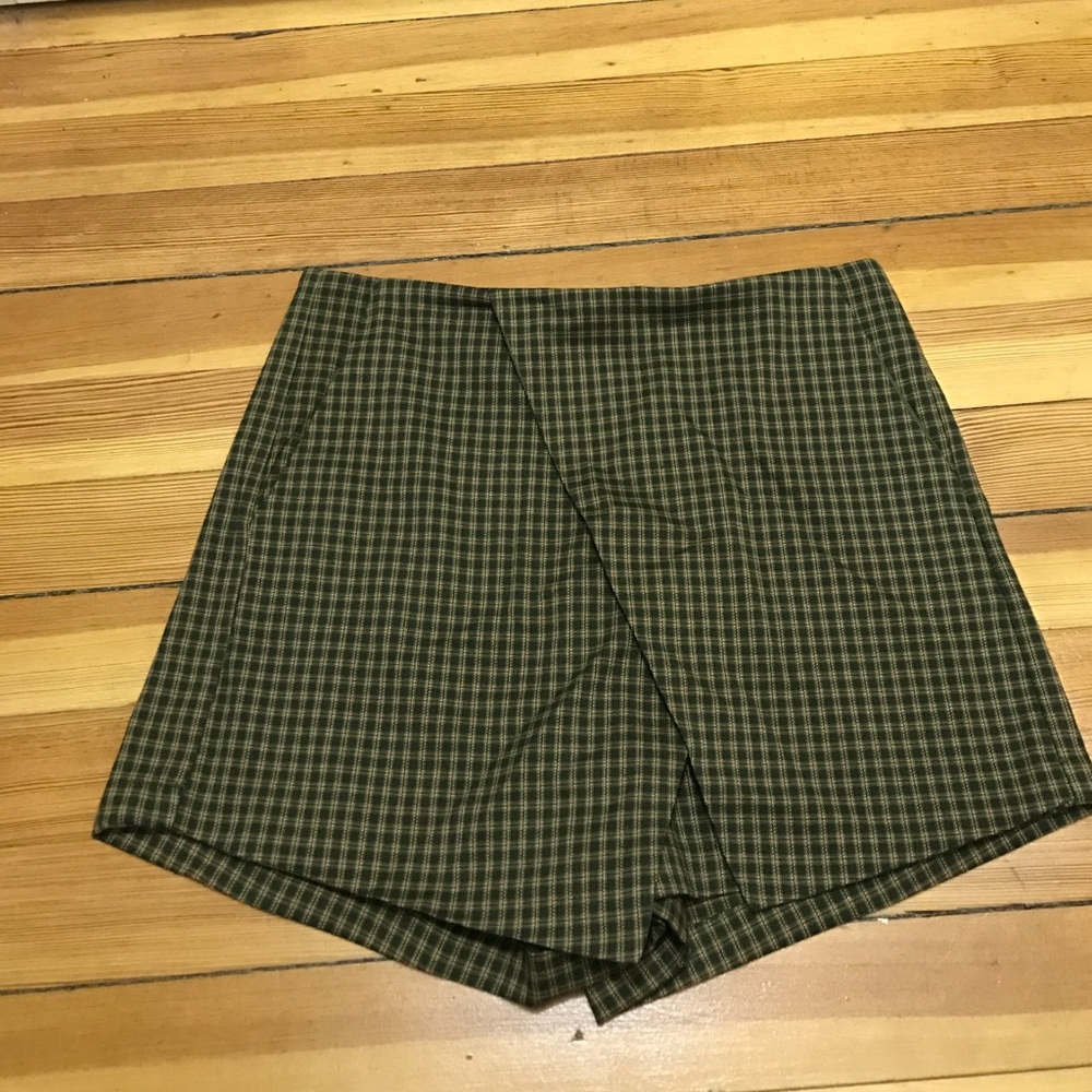 Green Plaid Skort