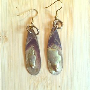 Hand made brass earrings