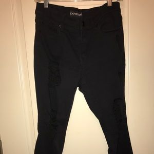 Express high-waisted distressed skinny jean