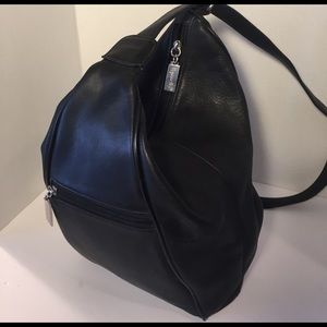 TIGANELLO black leather shoulder sling bag