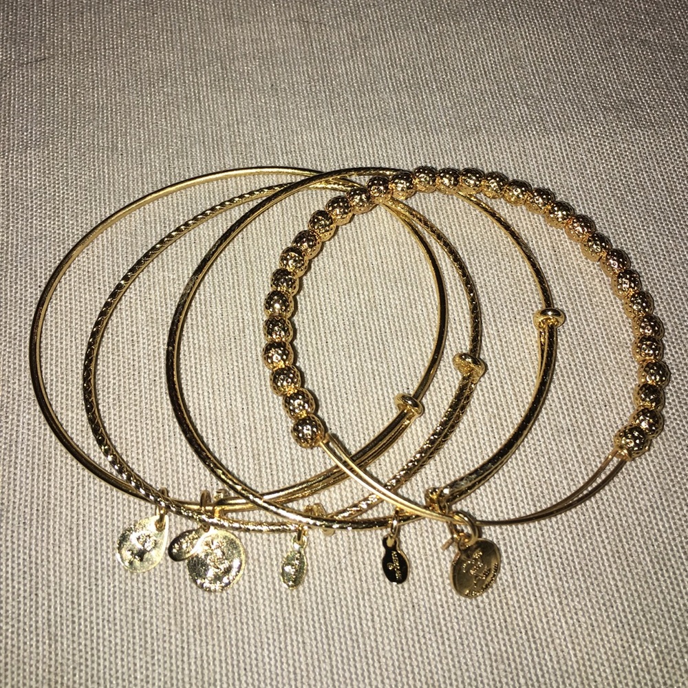 Alex and Ani GOLD set of 4 bracelets