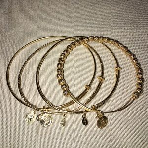 Alex and Ani GOLD set of 4 bracelets