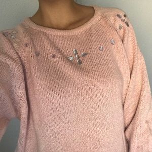 Light pink bejeweled sweater