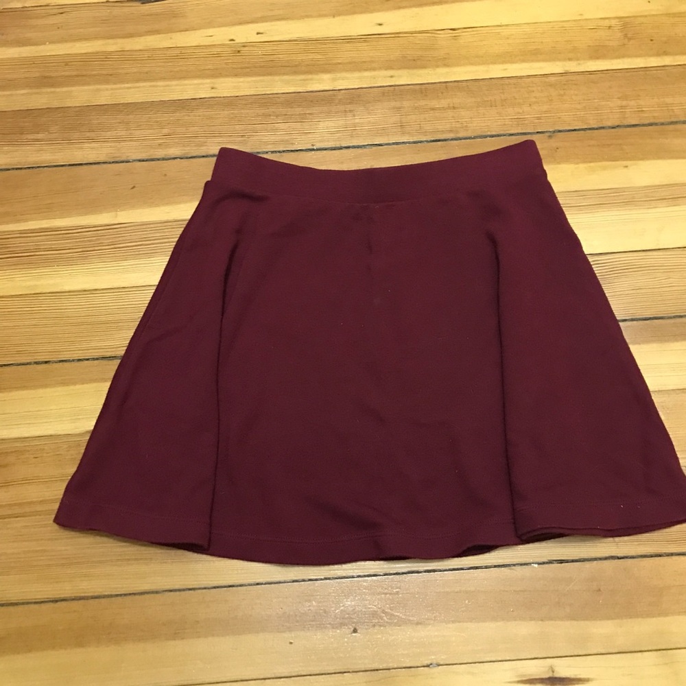 Maroon Stretch Skater Skirt