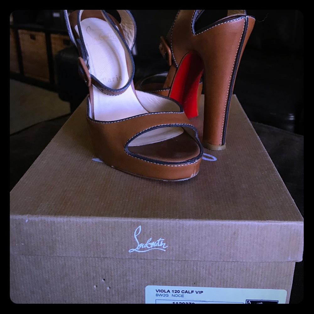 Christian Louboutin brown platform sandals