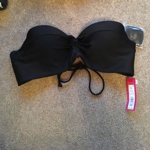 Bandeau bathing suit top (black)