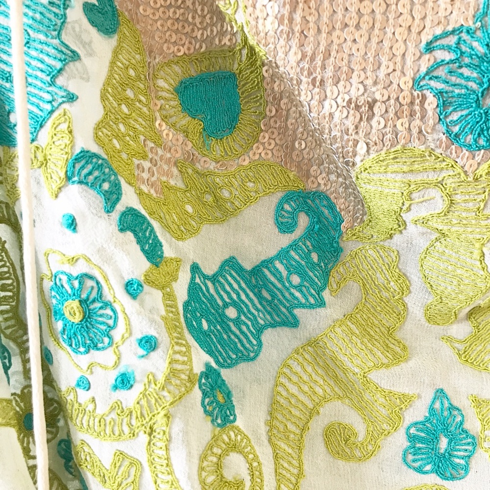 NWOT Anthropologie Glimmered Garden Silk Blouse - Picture 3 of 8