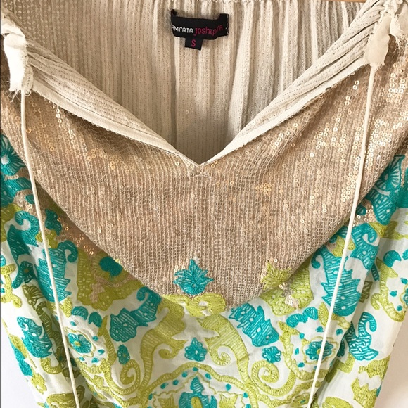 NWOT Anthropologie Glimmered Garden Silk Blouse - Picture 2 of 8