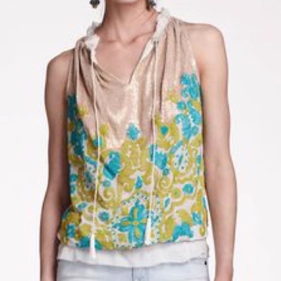 NWOT Anthropologie Glimmered Garden Silk Blouse - Picture 7 of 8